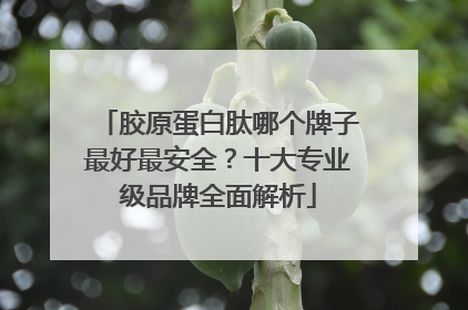 胶原蛋白肽哪个牌子最好最安全？十大专业级品牌全面解析