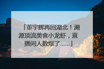 董宇辉再回湖北！溯源顶流美食小龙虾，直播间人数爆了……