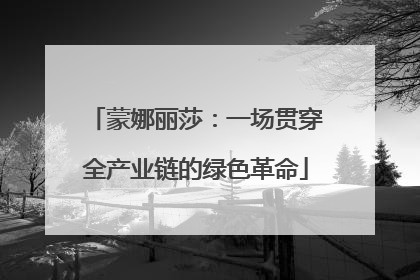 蒙娜丽莎：一场贯穿全产业链的绿色革命