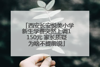西安长安悦美小学新生学费突然上调1150元 家长质疑为啥不提前说