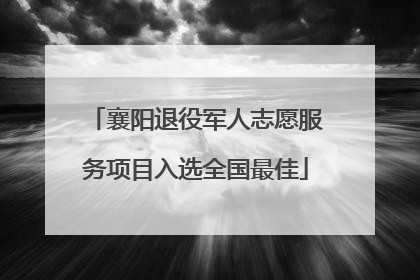襄阳退役军人志愿服务项目入选全国最佳