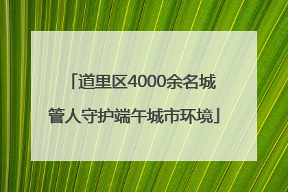 道里区4000余名城管人守护端午城市环境