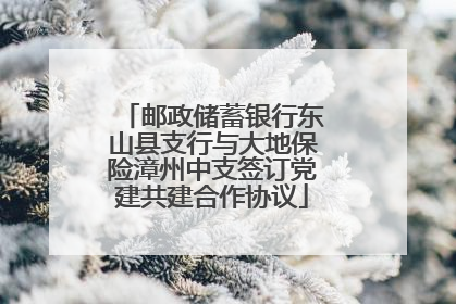 邮政储蓄银行东山县支行与大地保险漳州中支签订党建共建合作协议