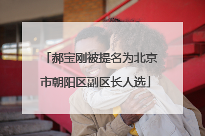 郝宝刚被提名为北京市朝阳区副区长人选