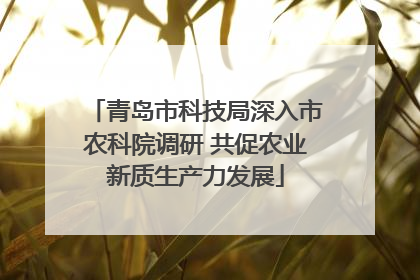 青岛市科技局深入市农科院调研 共促农业新质生产力发展