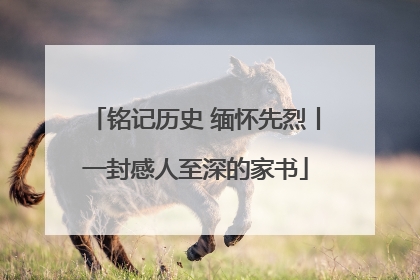 铭记历史 缅怀先烈丨一封感人至深的家书