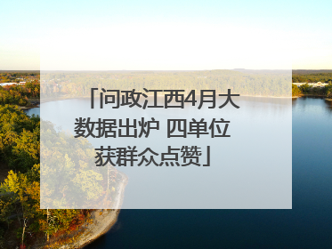 问政江西4月大数据出炉 四单位获群众点赞