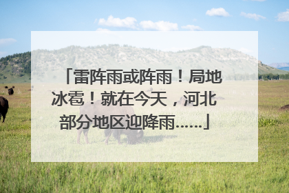 雷阵雨或阵雨！局地冰雹！就在今天，河北部分地区迎降雨……