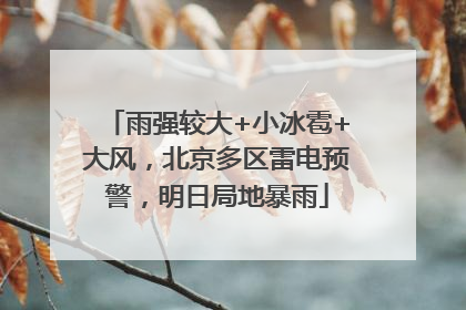雨强较大+小冰雹+大风，北京多区雷电预警，明日局地暴雨
