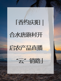 香约庆阳｜合水唐旗村开启农产品直播“云”销路