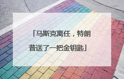 马斯克离任，特朗普送了一把金钥匙