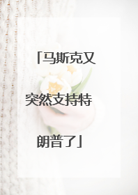 马斯克又突然支持特朗普了