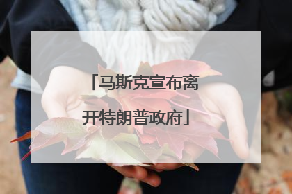 马斯克宣布离开特朗普政府