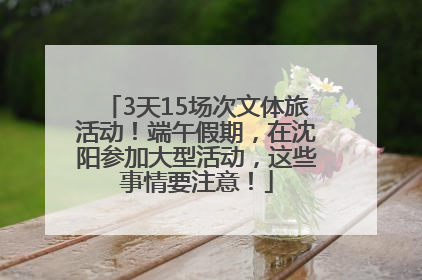 3天15场次文体旅活动！端午假期，在沈阳参加大型活动，这些事情要注意！