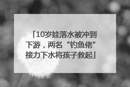 10岁娃落水被冲到下游，两名“钓鱼佬”接力下水将孩子救起