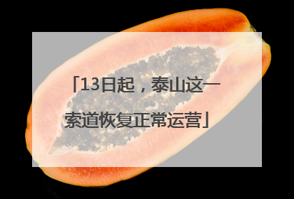 13日起，泰山这一索道恢复正常运营