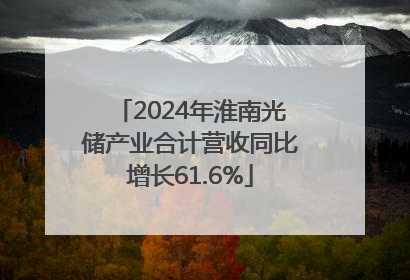2024年淮南光储产业合计营收同比增长61.6%