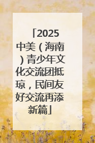 2025中美（海南）青少年文化交流团抵琼，民间友好交流再添新篇