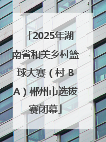 2025年湖南省和美乡村篮球大赛（村 BA）郴州市选拔赛闭幕
