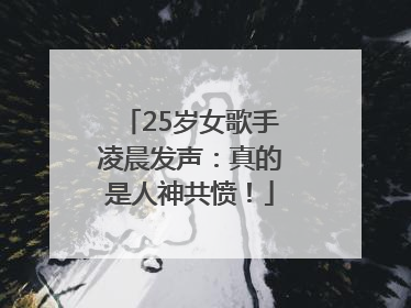 25岁女歌手凌晨发声：真的是人神共愤！