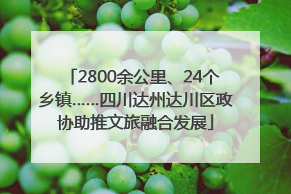 2800余公里、24个乡镇……四川达州达川区政协助推文旅融合发展