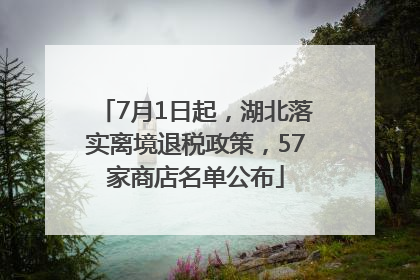 7月1日起，湖北落实离境退税政策，57家商店名单公布