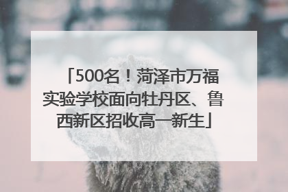 500名!菏泽市万福实验学校面向牡丹区、鲁西新区招收高一新生