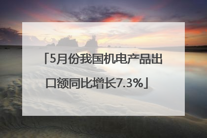 5月份我国机电产品出口额同比增长7.3%